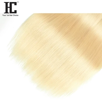 HC Brazilijos Plaukų Pynimas 3 Ryšulius, 613 Spalvos, Tiesūs Plaukai, Su Uždarymo NonRemy Žmogaus Plaukų Pratęsimo Nemokamai Dalies Uždarymo PrePlucked