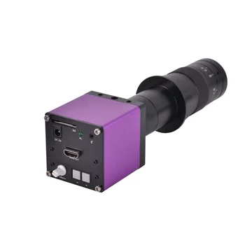 HDMI 1080P HD 60FPS Skaitmeninės Pramonės Video Apžiūra Mikroskopu Nustatyti Fotoaparato SD Kortelės, Vaizdo įrašymas + 180X C-mount Objektyvas