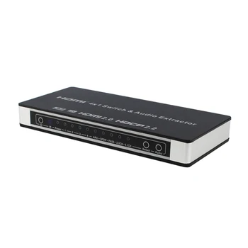 HDMI 2.0 Jungiklis 4x1 HDMI Switcher Keitiklis 4 in 1 out Audio Extractor Toslink/SPDIF RCA 4Kx2K@60Hz kaip hdmi2.0 HDCP2.2 7.1 CH