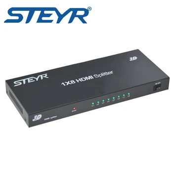HDMI Splitter 1-8 iš,STEYR 8 port HDMI Splitter 1x8 splitter hdmi 1.3 1 iki 8 Full HD 1080p 3D su Maitinimo Adapteris
