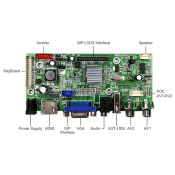 HDMI VGA 2AV USB Garso LCD valdiklis valdybos 19inch 1 440 x 900 LTM190M2 HT190WGL-600 LCD Ekranas