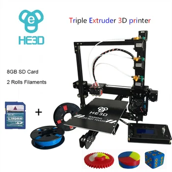 HE3D three extruder_automatic level_large build size 200*280*200mm reprap EI3 tricolor DIY 3D printer