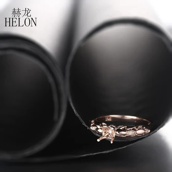 HELON 5mm Turas Kietas 10K Rose Gold Vestuvių Pusiau Kalno Originali Gamtinių Deimantų Papuošalai, Sužadėtuvių, Vestuvių Moterų Žiedas didmeninės