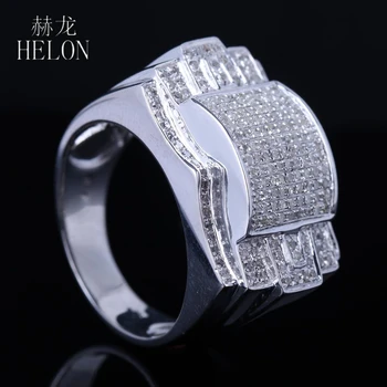 HELON 925 Sterlingas Sidabro Vyrų Grupė Stilingas Šalis Spalvingi Vestuvių Originali Gamtinių Deimantų Žiedas Baudos Juvelyrikos Dizaineris Grupė
