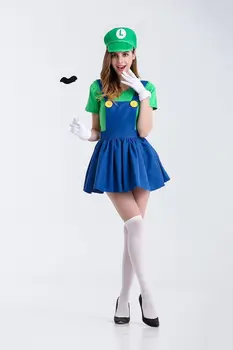 Helovinas sexy anime cosplay Kostiumai, Karšto Super Mariou bros duomenys lovey sijonas Nustatyti Šalies MARIO Kostiumas moterims 2121