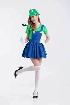 Helovinas sexy anime cosplay Kostiumai, Karšto Super Mariou bros duomenys lovey sijonas Nustatyti Šalies MARIO Kostiumas moterims 2121