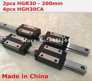 HG linijinis vadovas 2vnt HGR30 - 200mm + 4pcs HGH30CA linijinis bendrosios vežimo CNC dalys