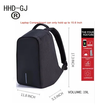 HHD-GJ USB Unisex Design Backpack Bags for School Backpack Anti-Theft Rucksack Daypack Oxford Canvas Laptop Fashion Man Backpack