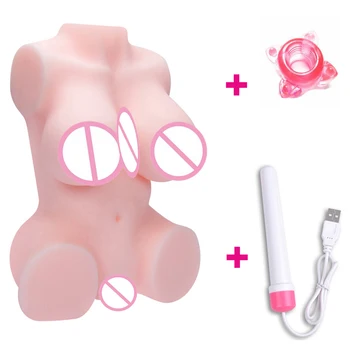 Hi-Kokybės Silikono Sekso Lėlės Su Išangės/Krūties Lytį ir Realistiškas, Vaginos,dovana USB Šildymo Strypas, Šildytuvas ir Varpos žiedas Masturba