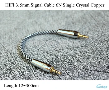 HIFI 3.5 mm Signalo Kabelį monokristalo Vario Įrašyti AUX Audio Kabelis Vario Spalvos, Ilgis 12-300cm Nemokamas Pristatymas