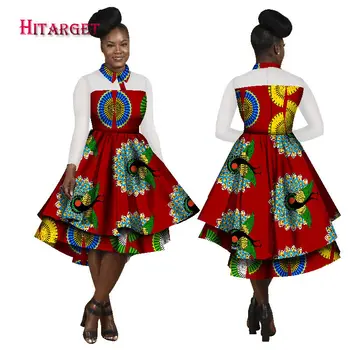 Hitarget 2017 m. Rudenį heidi bazin Afrikos Suknelės Moterims Dashiki Afrikos Vaškas Spausdinti ilgomis Rankovėmis Suknelės Tradicinių Drabužių WY1787