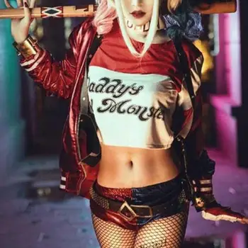 Hitmebox 2018 Betmenas Savižudžių Būrys Harley Quinn Cosplay Kostiumas Moterims Arkham Asylum Miesto Joker Filmą Helovinas Anime Top Striukė
