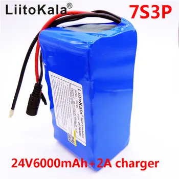 HK LiitoKala 7S3P 24V 6Ah 18650 įmontuota Baterija built-in Li-ion Baterija 29.4 V 6000Mh Mopedas, Elektrinis Dviratis / elektromobilių Įkrovimo + 2