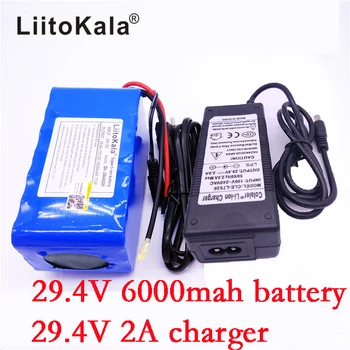 HK LiitoKala 7S3P 24V 6Ah 18650 įmontuota Baterija built-in Li-ion Baterija 29.4 V 6000Mh Mopedas, Elektrinis Dviratis / elektromobilių Įkrovimo + 2