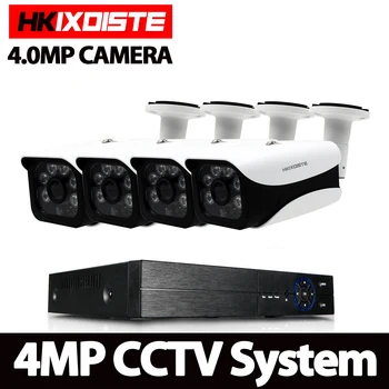 HKIXDISTE 8CH HD 4MP Saugumo Kamerų Sistema HAINAUT 4*4.0 MP patalpų Lauko Naktinio Matymo VAIZDO Namo Apsaugos Sistemos Priežiūros Rinkinys