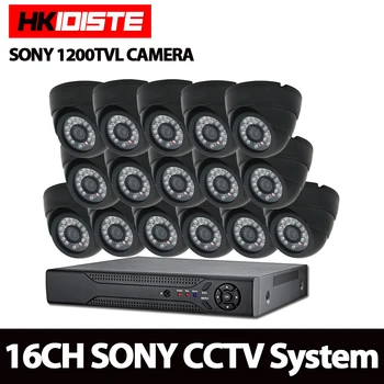 HKIXDISTE HAINAUT VAIZDO stebėjimo Sistema 16CH HAINAUT 1080N CCTV DVR Rinkinys, HDMI 1080P SONY 1200TVL infraraudonųjų SPINDULIŲ Kameros, Apsaugos Sistemos 16 kanalų VAIZDO NVR