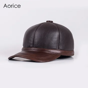 HL097 natūralios odos vyrai bžūp skrybėlę nauja beisbolo kepuraitę mados vyrų nekilnojamojo odos kepurės/kepurės su 3 spalvų