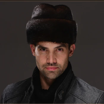 HM029 Nekilnojamojo originali audinės kailio kepurę žiemą rusijos vyrų šiltos kepurės visai gabalas audinės kailiniai skrybėlės