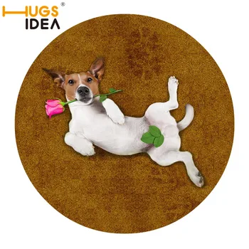 HUGSIDEA 3D Seksualus Šuo su Gėlių Spausdinti Kilimų Juokinga Žalia Violetinė Turas Kilimų ir Kilimėlių už Kambarį Plonas Tapete Miegamasis