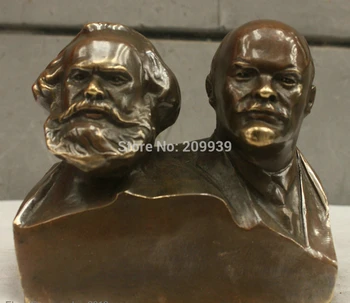 Huij 005711 Kinijos Kinijos Liaudies Kultūros Rankų darbo Žalvario BRAAS Statula Markso ir Lenino Skulptūra