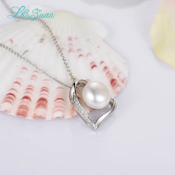 I&Zuan 925 sterlingas sidabro grandinės Širdies gėlavandenių perlų pakabukas mados karoliai moterų gamtos dirbtiniu būdu išauginti bauda papuošalai dovana