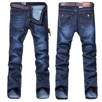 Iki 2017 m. Pavasario naują stilių Vyras tiesiai aukštos kokybės Tiesūs džinsai, vyriški medvilnės atsitiktinis džinsus jauno vyro džinsai vyrams dydis 32-38