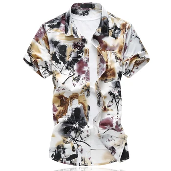 Iki 2017 m. vasaros naują stiliaus marškinėliai vyriški laisvalaikio spausdinimo trumpas rankovėmis marškinėliai vyrams Aukštos kokybės medvilnės ir šilko Suknelė marškiniai vyrai