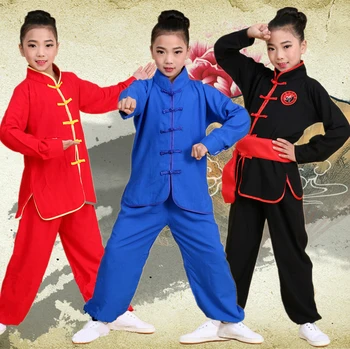 Ilgomis Rankovėmis Kung Fu Uniformas Berniukas Mergaičių Chi Tiktų Vaikui Kovos Menų Drabužių Wingchun Drabužiai Vaikams Wushu Veiklos Kostiumas 89