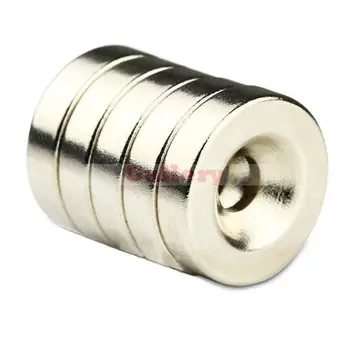 Iman Neodimio Neodimio Magnetas 15 Vnt. Daug N50 20x5mm Skylę 5mm Įsprausti Žiedo Magnetus Turas Retųjų Žemių Neodimio