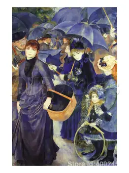Impresionistų meno Les Para Pluies Pierre Auguste Renoir žinomų paveikslų, namų dekoro Rankų darbo, Aukštos kokybės