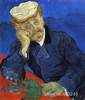 Impresionistų meno Portretas Gydytojas Gachet Vincento Van Gogo paveikslai namų dekoro Rankų darbo, Aukštos kokybės