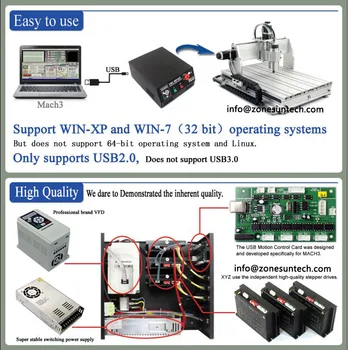 IncludeTax Į Rusiją! CNC Router 6040Z-USB 4 ašies Mach3 Auto graviravimas mašina, USB sąsaja su 1.5 KW VFD veleno
