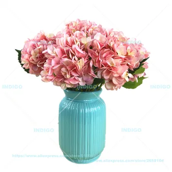INDIGO - Didmeninė 100vnt Hydrangea Su Lapais Hydrange Gražus Vestuvių Gėlių Gėlių Įvykis Šalies Stalo Gėlių Nemokamas Pristatymas