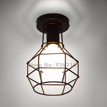 Industrical narve Spalvinga Geležies Lubų Šviesos Retro Pramonės E27 Edison LED Lemputės Deco Praėjimo Koridorius Blizgikliai Patalpų Apšvietimas