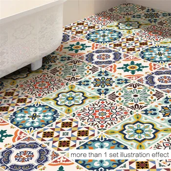 INS giliai spalvos Viduržemio jūros regiono stiliaus PVC grindų lipdukas Miegamasis Studijuoti Kambarys vandeniui neslidus dilimui grindų lipdukai
