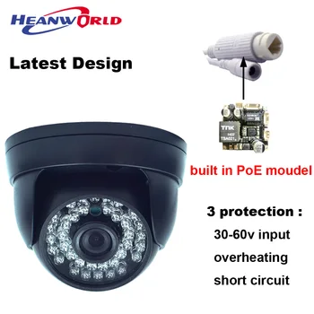 IP Kamera su PoE 720P, 960P 1080P Indoor Dome Camera IP 48V PoE arba 12V adapteris Power Over Ethernet VAIZDO Kameros, Saugumo Tinklo Kameros