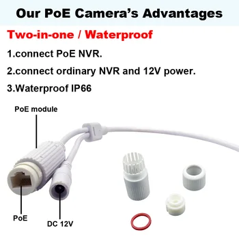 IP Kamera su PoE 720P, 960P 1080P Indoor Dome Camera IP 48V PoE arba 12V adapteris Power Over Ethernet VAIZDO Kameros, Saugumo Tinklo Kameros