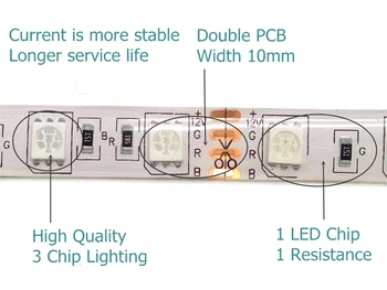 IP65 Vandeniui 5050 RGB 10M LED Juostelės Nustatyti Lanksčios Juostelės Namų Puošybai Apšvietimo 44Keys IR Valdiklis 12V 6A Maitinimo Adapteris