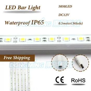 IP65 vandeniui LED juostos šviesos 5050 smd 50cm 36leds 12V su Aliuminio U Profilis led sunku luces šviesos papuošalai vitrina