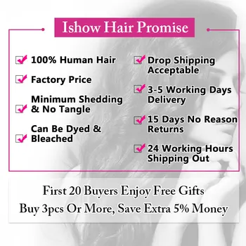Ishow Brazilijos Tiesiai Plaukų Pynimas Ryšulių, Žmogaus Plaukų Ryšulių 1pc Natūralios Ne Remy Žmogaus Plaukų priauginimas 3 Ryšulius Galima Nusipirkti