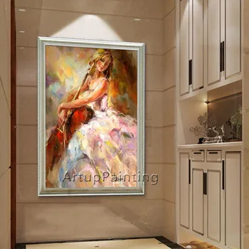 Ispanų Flamenko smuikas mergina aliejaus tapyba, drobės tapybai sienos menas nuotraukas kambarį namų dekoro quadro caudros decoracion