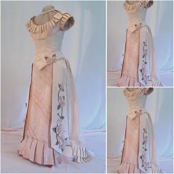 Istorijos!Klientas-Balta Viktorijos suknelė 1860 m pilietinio karo Suknelė Vintage Cosplay suknelės Scarlett dress SZ US6-36 Heather -2