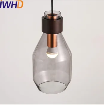 IWHD Butelis Hanglamp Modernios LED Pakabukas Šviesos Armatūra Kūrybos Stiklo Kabo Lempa, Namų Patalpų Apšvietimas Lamparas Šviestuvas