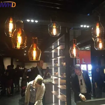 IWHD Butelis Hanglamp Modernios LED Pakabukas Šviesos Armatūra Kūrybos Stiklo Kabo Lempa, Namų Patalpų Apšvietimas Lamparas Šviestuvas