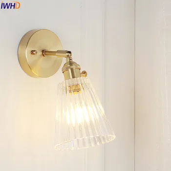 IWHD Japonijos Šiaurės Stiliaus Coppe Sienų apšvietimo Įranga Miegamojo, Vonios Veidrodis Stiklas, LED Sienos Lempos Sconce Vintage 