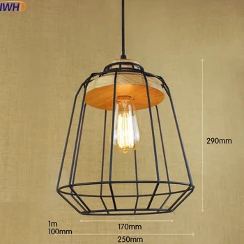 IWHD Medinių Stiliaus Loft Pramonės Sieniniai Šviestuvai Geležies Metalo Derliaus Lempa LED Sieniniai šviestuvai Lampara Kabo Šviesa