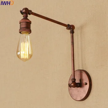 IWHD Reguliuojamas Retro LED Sienų šviestuvai Šviestuvai Namų Apšvietimo Stiliaus Loft Pramonės Sienos Lempos Derliaus Sconce Wandlamp Lampen
