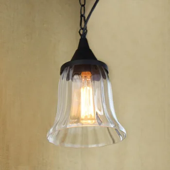 IWHD Stiklo, Geležies Lamparas Derliaus Lempa LED Pakabukas Šviesos Stiliaus Loft Pramoniniam Apšvietimui Kabo Lempa Namų Apšvietimo Iluminacion