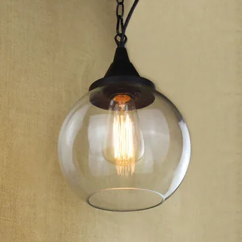 IWHD Stiklo, Geležies Lamparas Derliaus Lempa LED Pakabukas Šviesos Stiliaus Loft Pramoniniam Apšvietimui Kabo Lempa Namų Apšvietimo Iluminacion