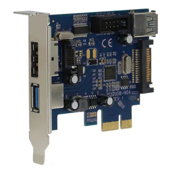 Išorės USB3.0 Uosto Power eSATA Uosto Vidaus USB 3.0 9pin USB Header PCIe Kortelę Su 15pin SATA Maitinimo Lizdas (NEC / Renesas iki
